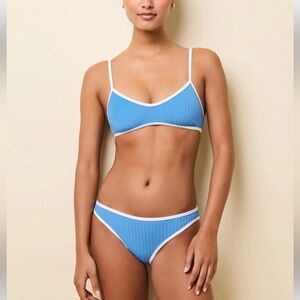 SOLID & STRIPED THE RACHEL BIKINI 🩵🤍 Size S